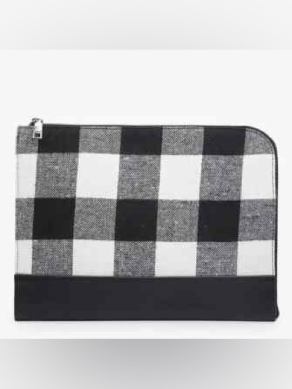 JEN & CO ADELE CLUTCH/LAPTOP & TABLET SLEEVE 13" BLACK/WHITE PLAID NWT